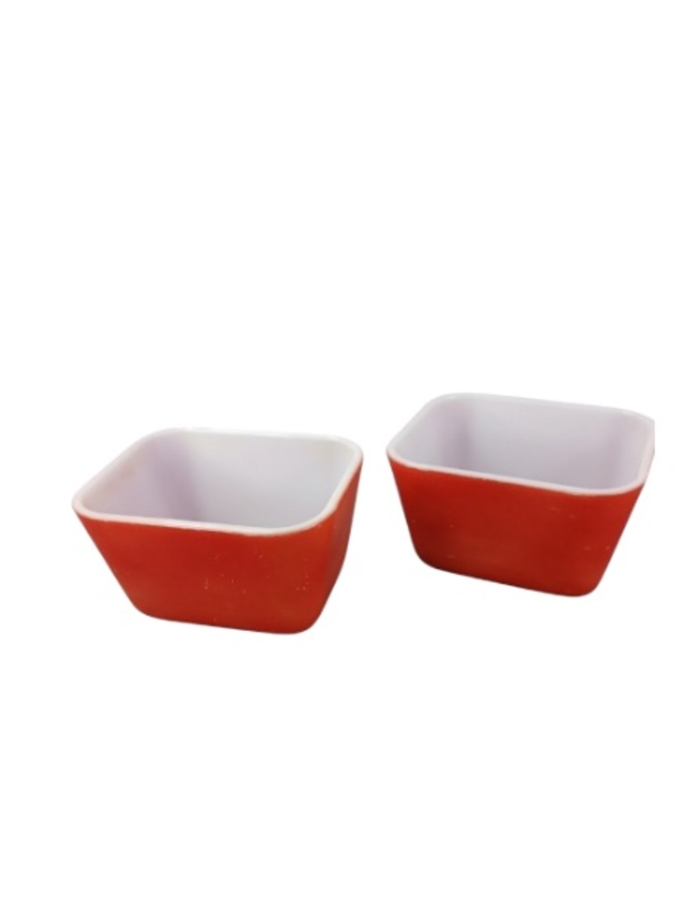 Vintage Pyrex Lot of Two Small Red 501 Refrigerator Container